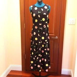 Tiana B Sleeveless Maxi Stretchy Fruit Print Dress size S